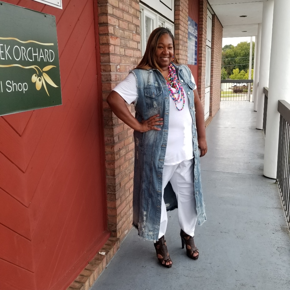 Plus size denim vest
